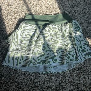 green cheetah print athletic skirt
